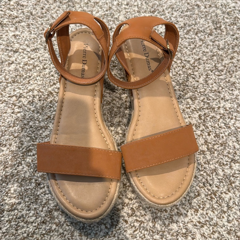 Tan wedge sandals